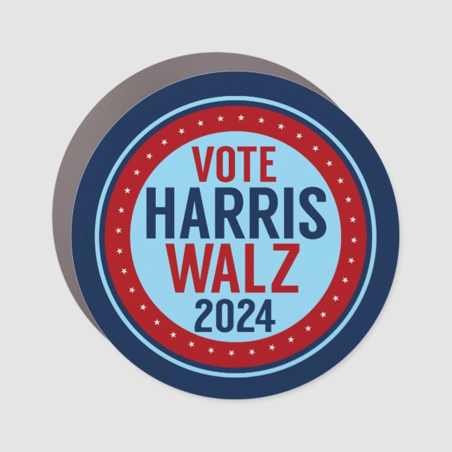 Vote Harris Walz for President 2024 Election Car Magnet (Front)