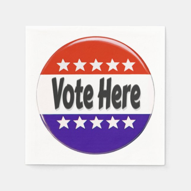 Vote Here Napkins (Front)