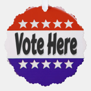 Vote Here Ornament Card
