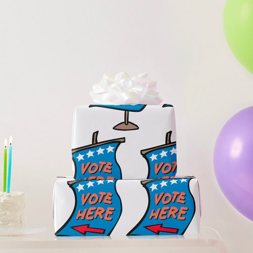Vote Here Sign Wrapping Paper