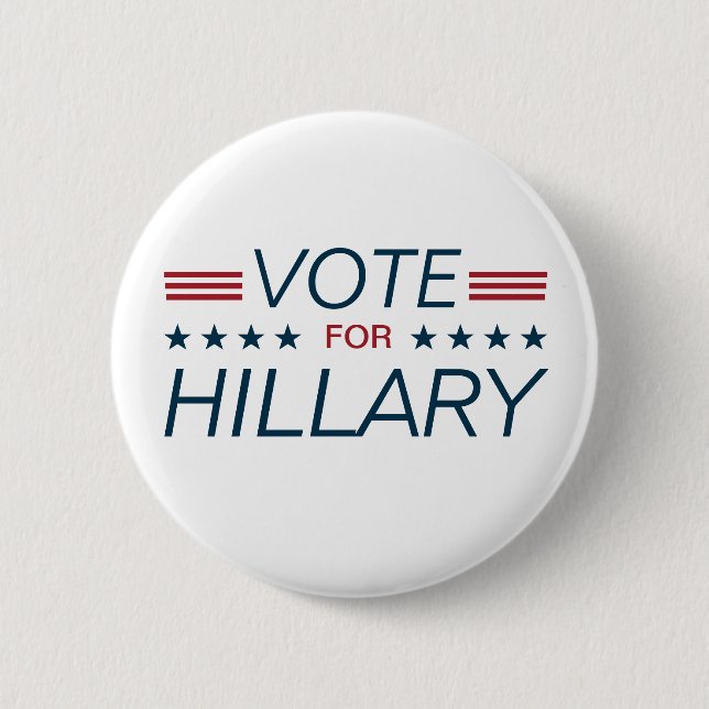 Vote Hillary for President 2016 Pinback Button (Front)