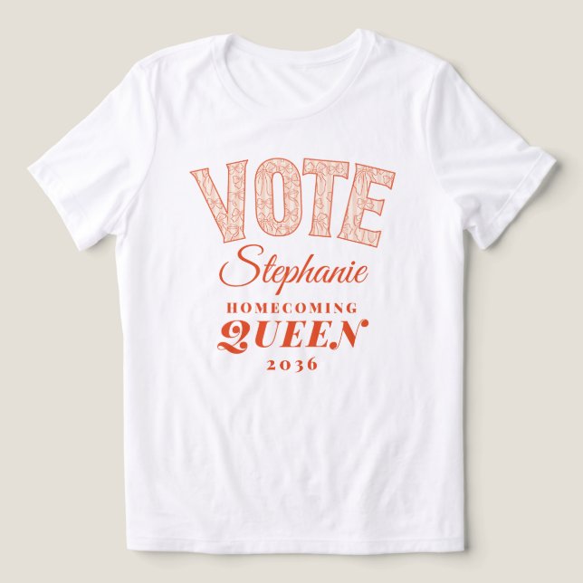 VOTE Homecoming Queen Pink Coquette Bow HOCO Tri-Blend Shirt (Design Front)