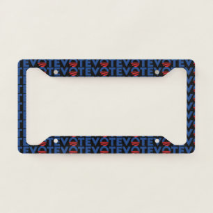 Vote hope red black blue modern typography pattern license plate frame