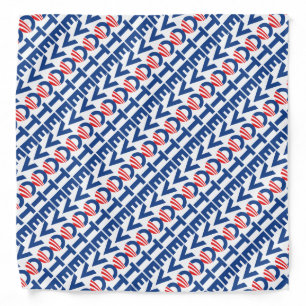Vote hope red white and blue typography pattern bandana
