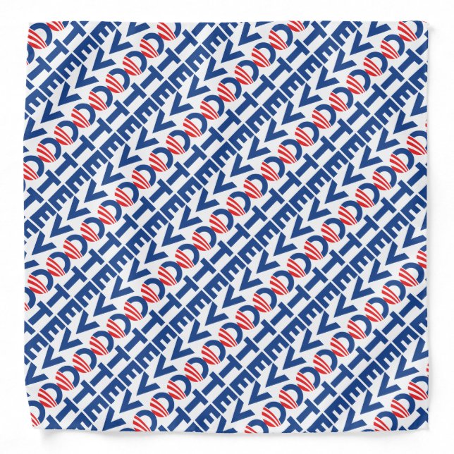 Vote hope red white and blue typography pattern bandana (Front)