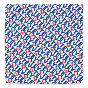 Vote hope red white blue modern typography pattern bandana