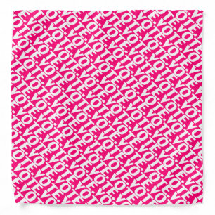 "vote" hot pink, magenta fuchsia white pattern bandana