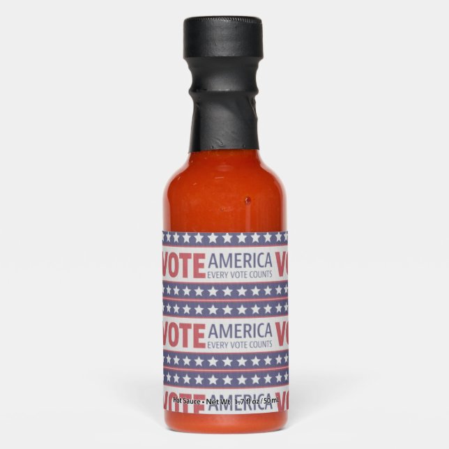 Vote, Hot Sauce Bottle Favors. (Front)