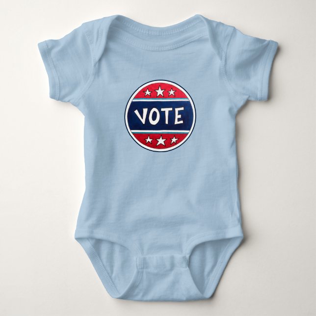 VOTE I Voted Election Day USA Voting Future Voter Baby Bodysuit (Front)