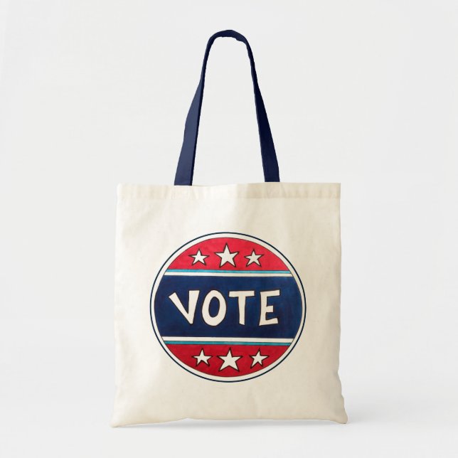 VOTE I Voted Election Day USA Voting Poll Worker Tote Bag (Front)