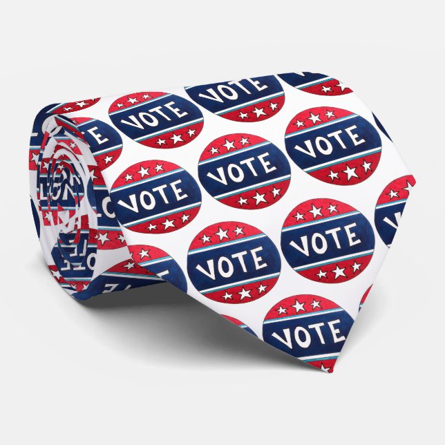 VOTE I Voted Poll Worker Election Day USA Voting Neck Tie (Rolled)