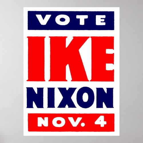 Vote Ike Nixon in 1952 Poster