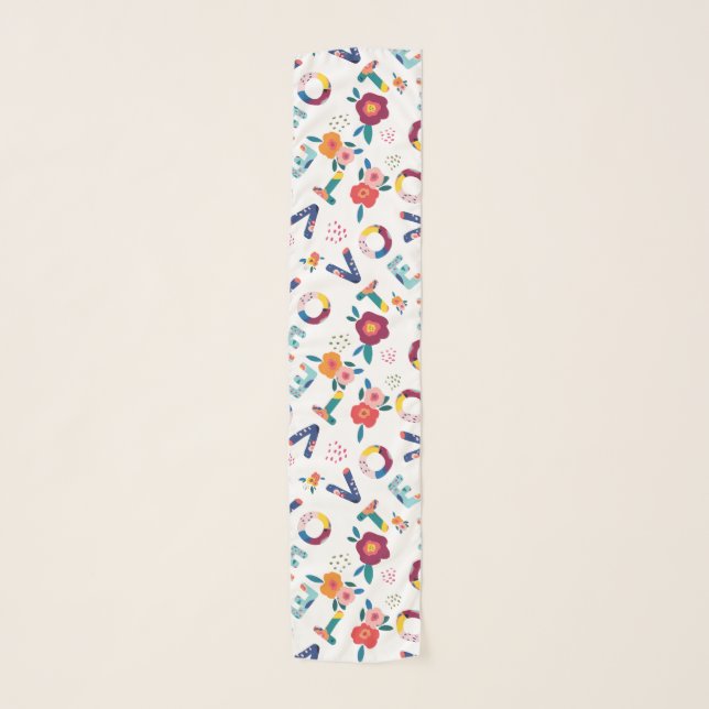 Vote in elections floral pink yellow blue politics scarf (Front)