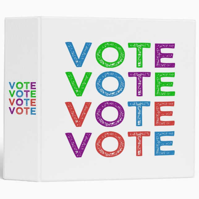 VOTE in Multi-colors 3 Ring Binder (Front/Spine)