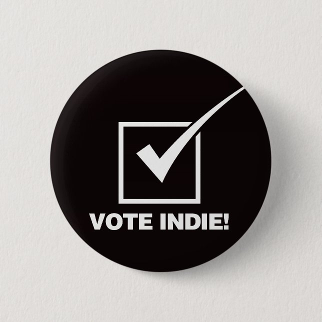 Vote Indie - Solid Pinback Button (Front)
