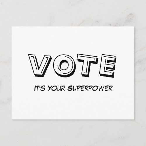 Vote Its Your Superpower Postcard