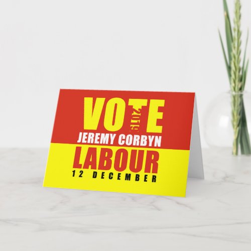 Vote Jeremy Corbyn Labour 2019 card