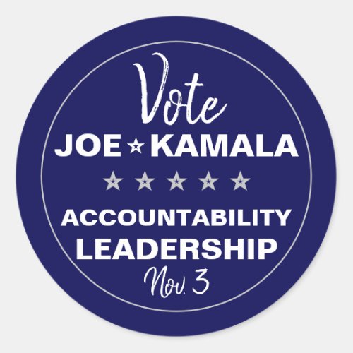 Vote Joe Biden Kamala Harris 2024 Template Classic Round Sticker