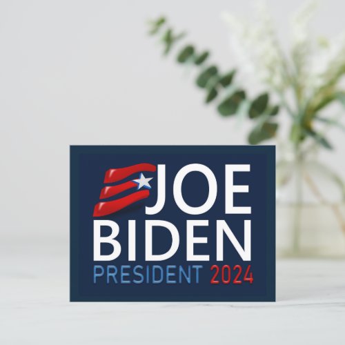 Vote Joe Biden President 2024 Election Blue Postcard