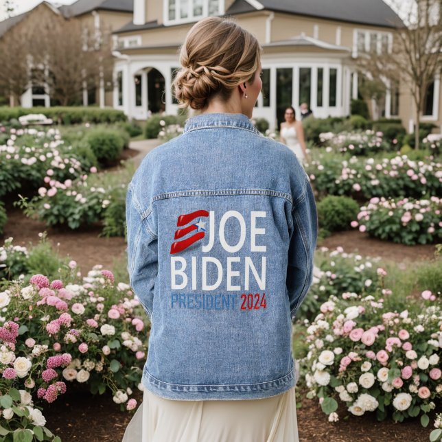 Vote Joe Biden President 2024 Election  Denim Jacket (Wedding Back)