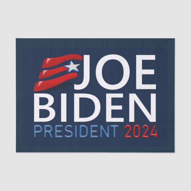 Vote Joe Biden President 2024 Election Tissue Paper (Front)