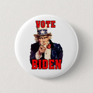 Vote Joe Biden Uncle Sam 2024 Button