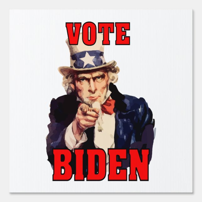 Vote Joe Biden Uncle Sam 2024 Sign (Front)