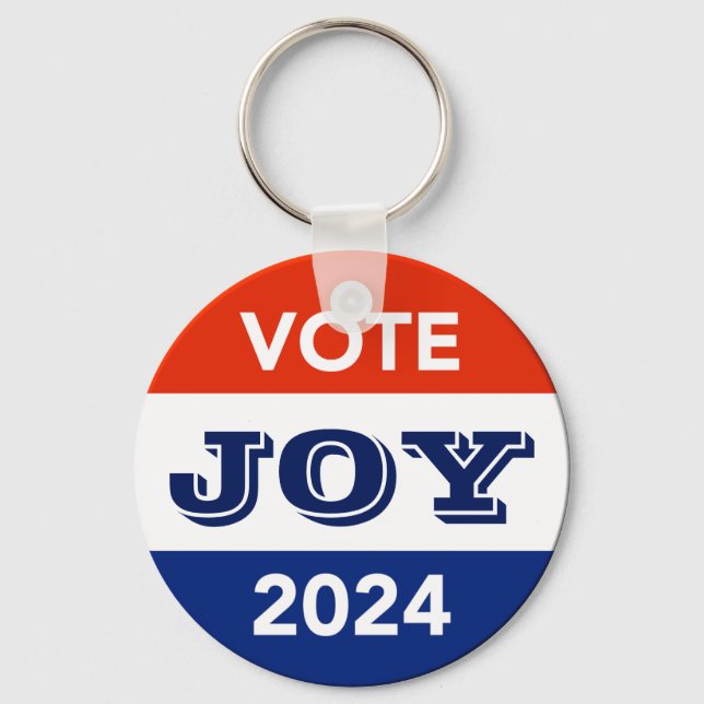 Vote Joy 2024 Harris Walz Keychain (Front)