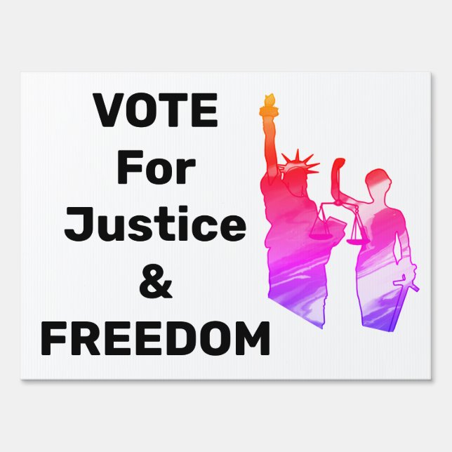 VOTE Justice Freedom Rights Liberty Poster Sign (Front)