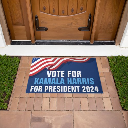 Vote Kamala for President 2024 Election Blue Doormat