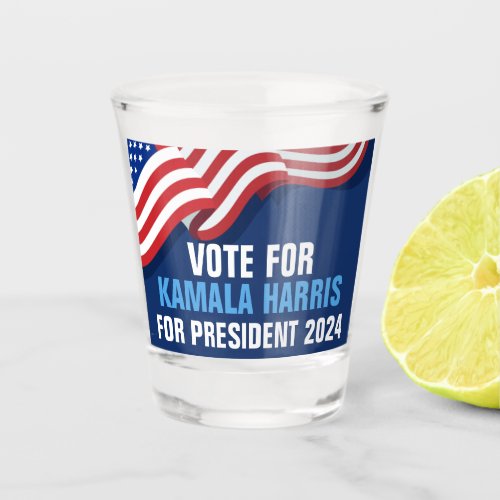 Vote Kamala for President 2024 Election Blue Shot Glass