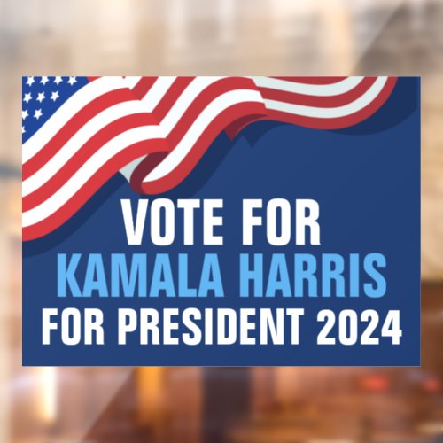 Vote Kamala for President 2024 Election Blue Window Cling