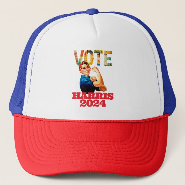 Vote Kamala Harris 2024 US Presidential Election Trucker Hat (Front)