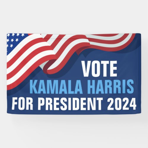 Vote Kamala Harris for President 2024 Blue Banner