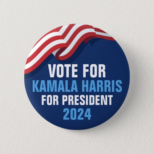 Vote Kamala Harris for President 2024 Blue Button