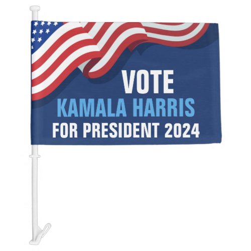 Vote Kamala Harris for President 2024 Blue Car Flag