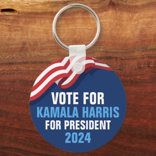 Vote Kamala Harris for President 2024 Blue Keychain