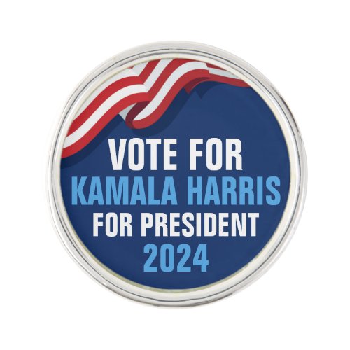 Vote Kamala Harris for President 2024 Blue Lapel Pin