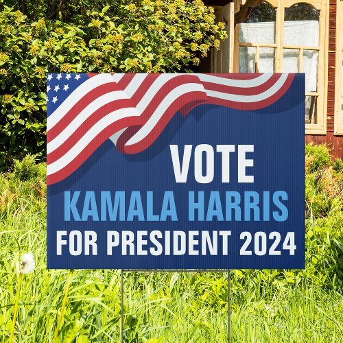 Vote Kamala Harris for President 2024 Blue Yard Sign