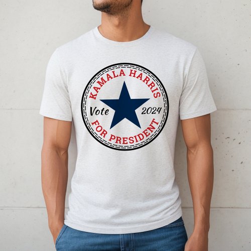 Vote Kamala Harris for President 2024 Star Mens T_Shirt