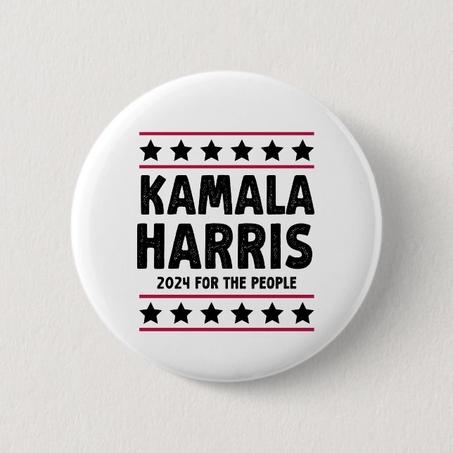 Vote Kamala Harris for President Blue Election Button (Front)