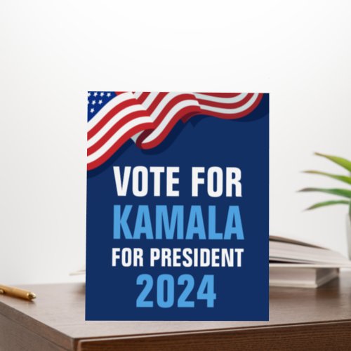 Vote Kamala Harris for President Blue Election Foam Board