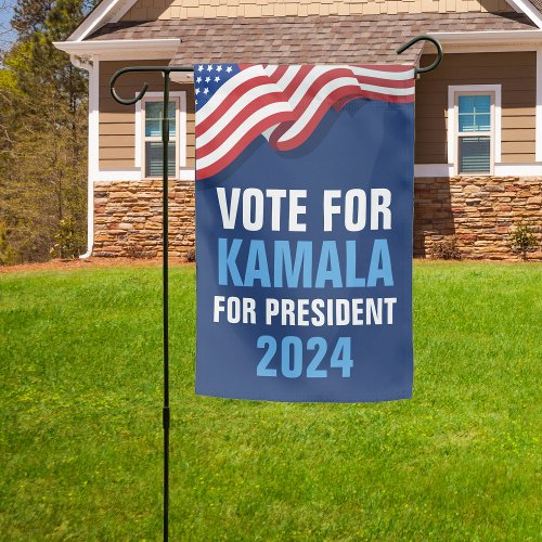 Vote Kamala Harris for President Blue Election Garden Flag