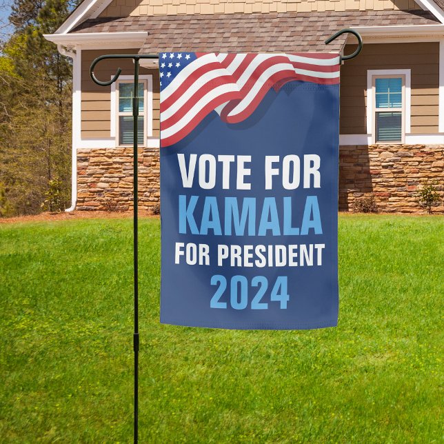 Vote Kamala Harris for President Blue Election Garden Flag (Creator Uploaded)