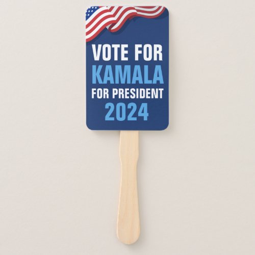 Vote Kamala Harris for President Blue Election Hand Fan