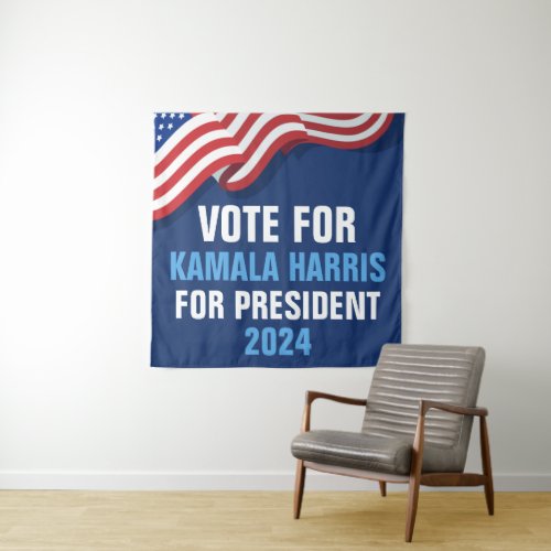 Vote Kamala Harris for President Blue Election Tapestry