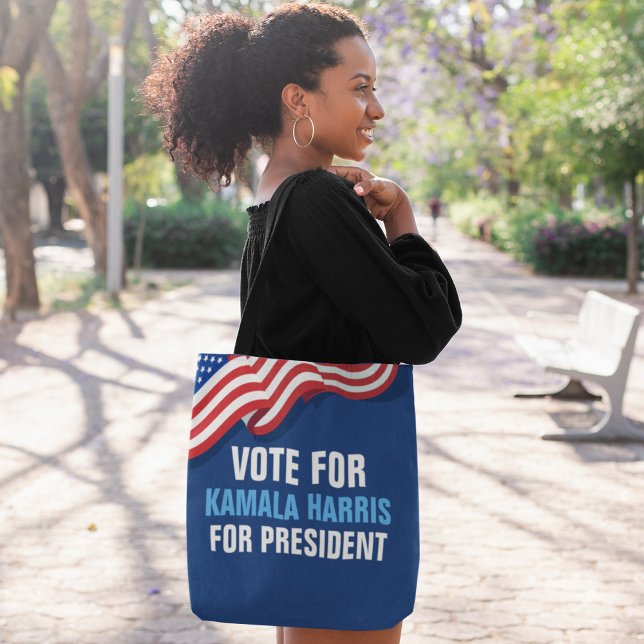 Vote Kamala Harris for President Blue Election Tote Bag (Creator Uploaded)