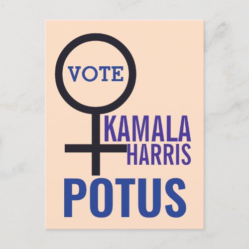 Vote Kamala Harris President Woman Symbol Postcard