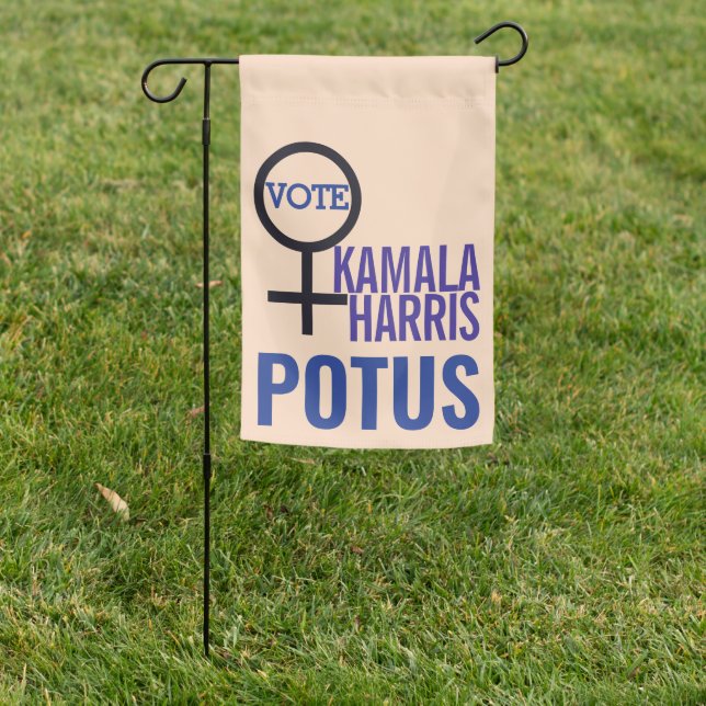 Vote Kamala Harris President Woman Symbol Template Garden Flag (In SItu)