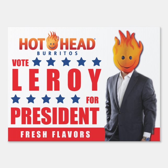 Vote Leroy for President Sign (Back)